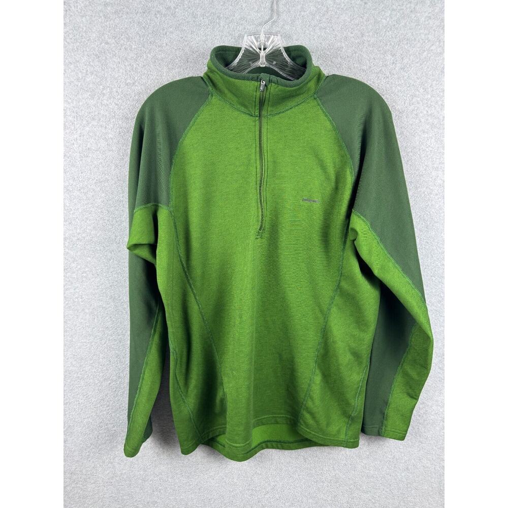 Patagonia 1/4 Zip Pullover Sweater‎ Men's M Green Fitted Athleisure Workout